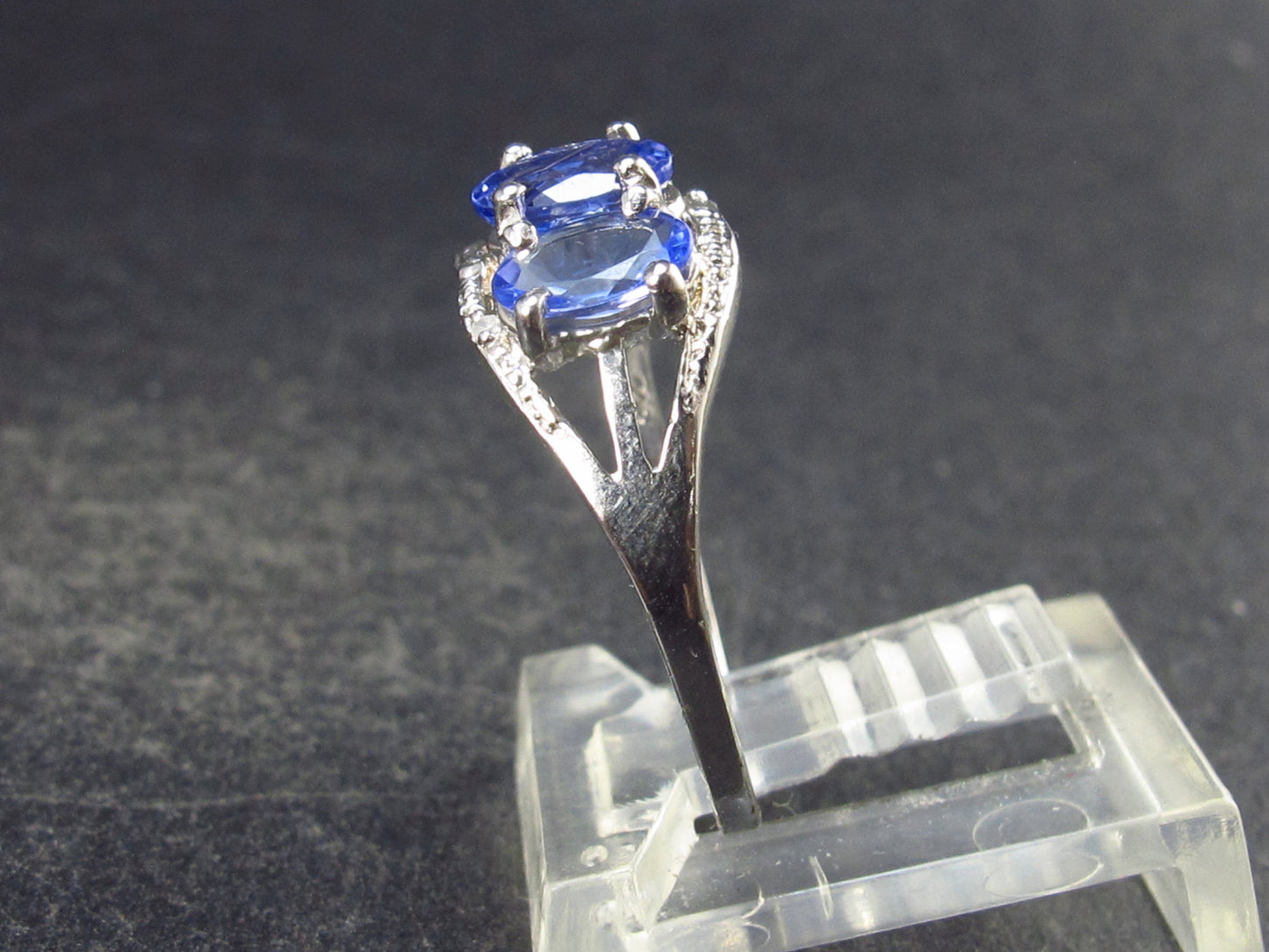 Natural Blue Tanzanite (Zoisite) Crystal Sterling Silver Ring From Tanzania - 1.76 Grams- Size 7.25
