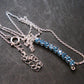 Elegant Genuine Solitaire Sky Blue Topaz Sterling Silver Pendant with CZ From Brazil With Chain - 18" - 3.20 Grams