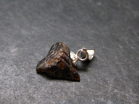 Rare Painite Crystal Silver Pendant From Myanmar - 0.7" - 3.65 Carats