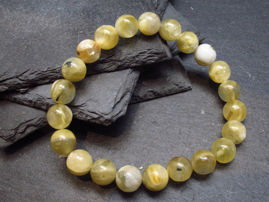 Muscovite Mica Genuine Bracelet ~ 7 Inches ~ 8mm Round Beads