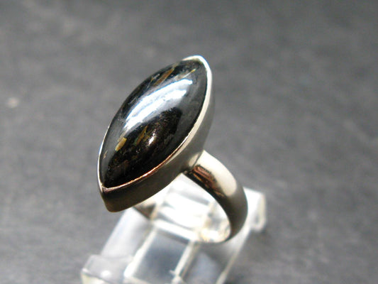 Real!! Very Rare Nuumite Nuummite Sterling Silver Ring from Greenland - 4.59 Grams - Size 6