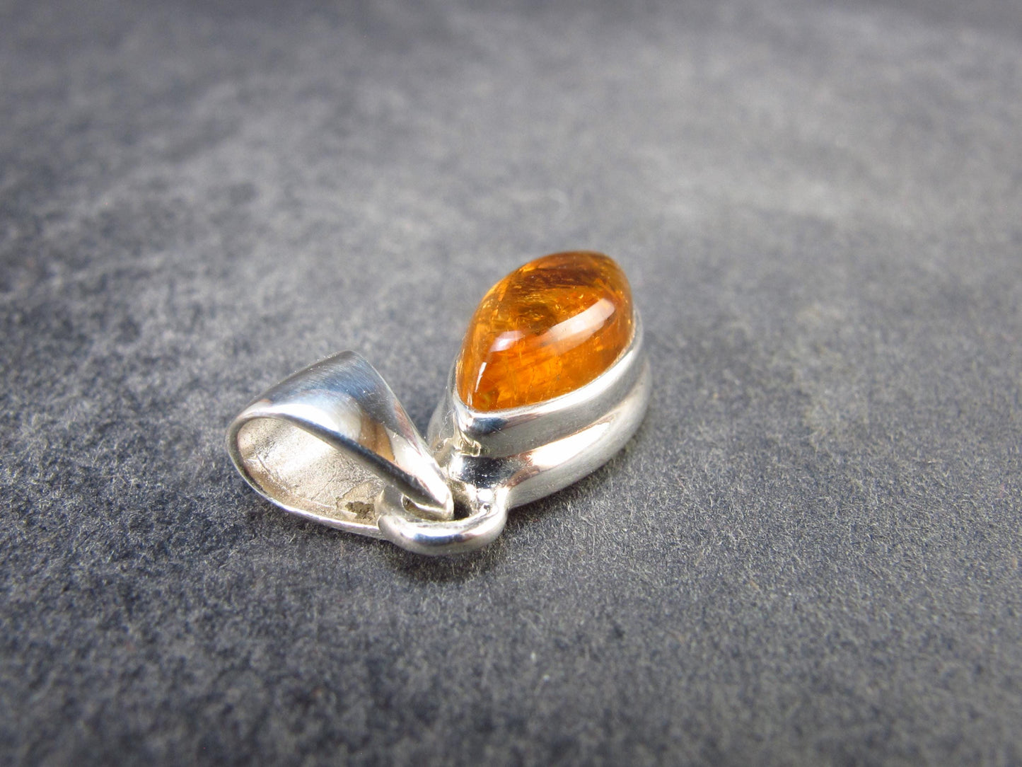 Imperial Topaz Crystal Silver Pendant from Brazil - 0.8" - 2.54 Grams
