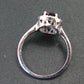Natural Faceted Red Garnet Rhodium Plated Sterling Silver Ring with CZ - Size 6.5