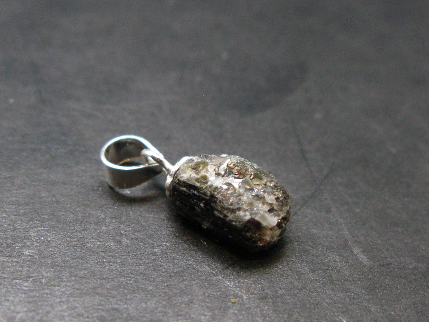Rare Painite Crystal Silver Pendant From Myanmar - 0.6" - 4.05 Carats