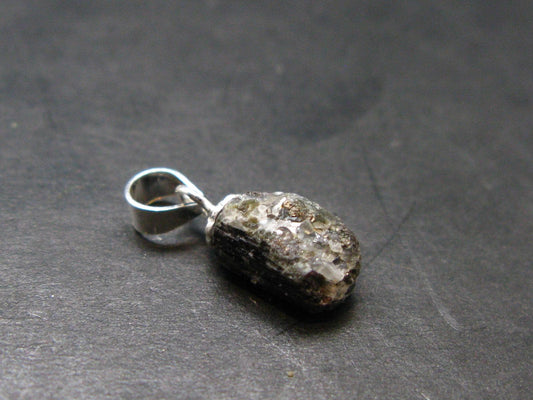Rare Painite Crystal Silver Pendant From Myanmar - 0.6" - 4.05 Carats
