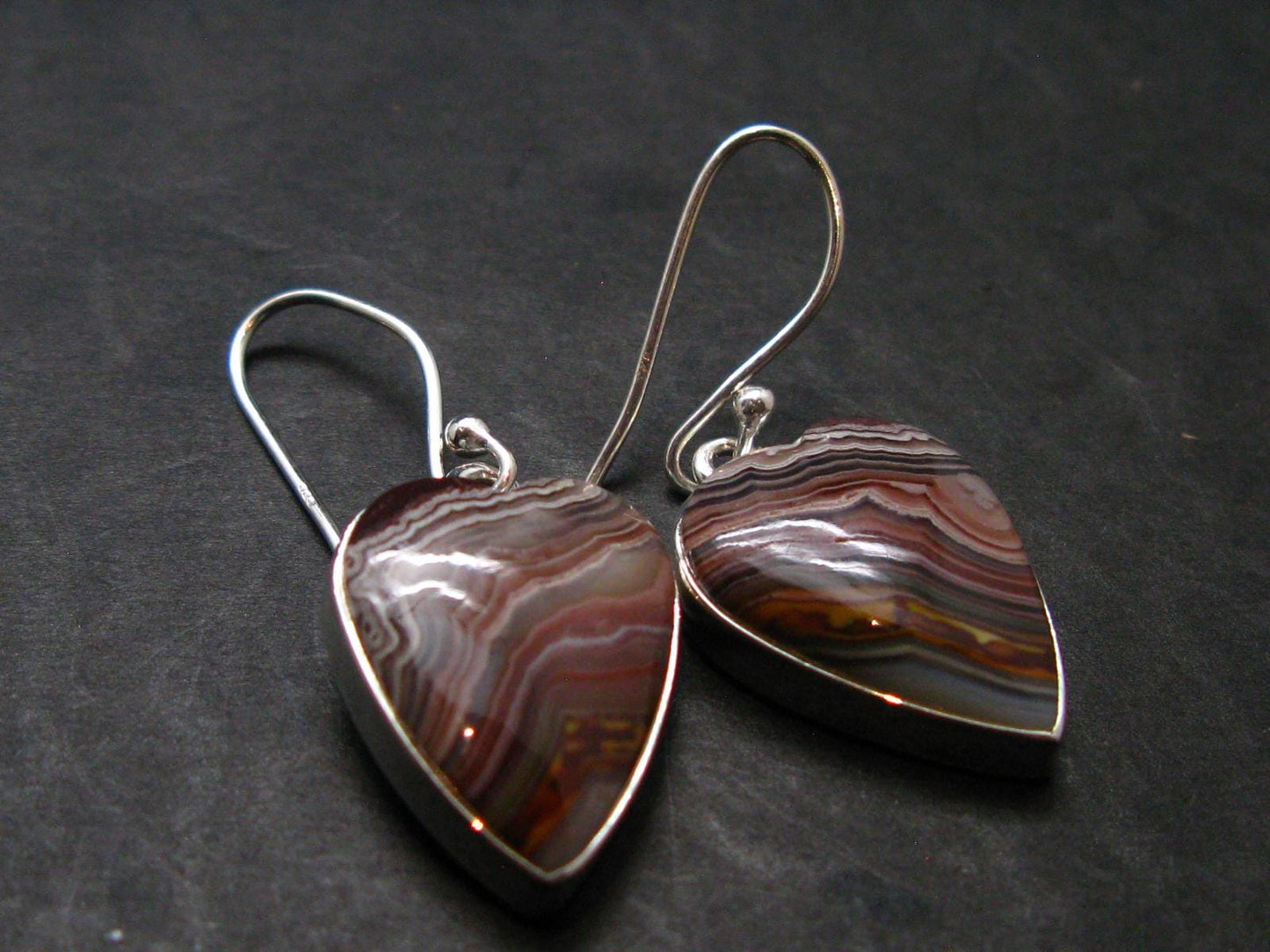Laguna Lace Agate 925 Silver Earrings - 5.65 Grams