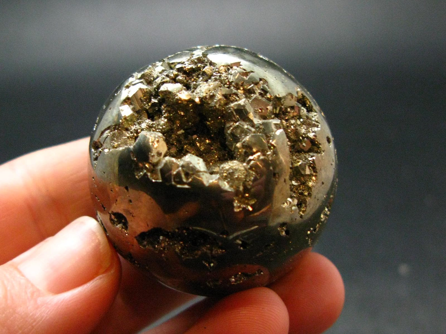 Pyrite Crystallized Sphere From Peru - 1.4" - 118.67 Grams