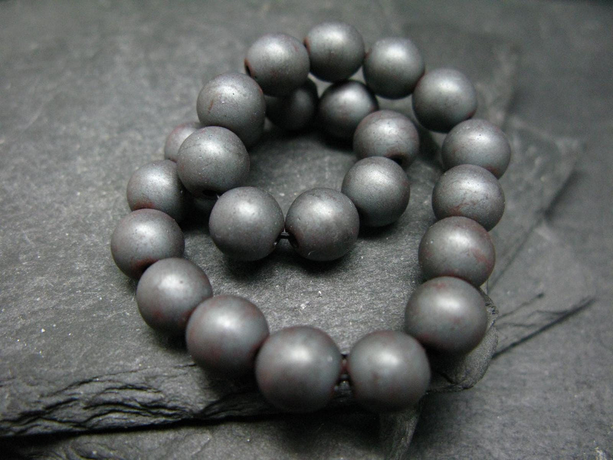 Hematite Genuine Bracelet ~ 7 Inches ~ 8mm Round Matte Beads