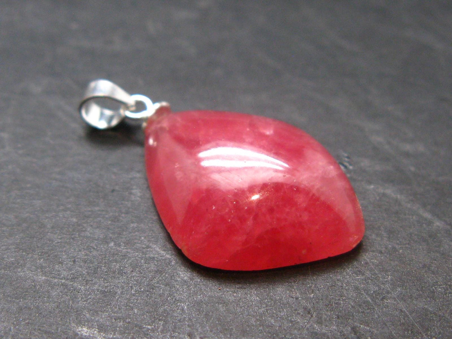 Rhodochrosite Sterling Silver Pendant From Alma Colorado - 1.1" - 3.86 Grams
