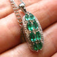 Emerald Silver Pendant W/Chain From Colombia - 0.84 Carats