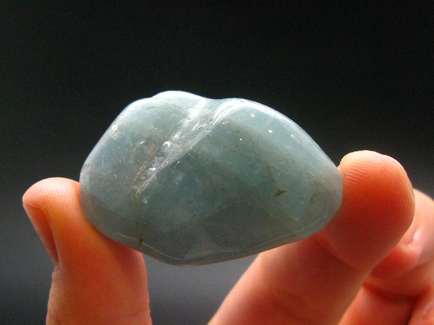 Genuine Blue Aquamarine Tumbled Stone From Brazil - 1.6" - 27.95 Grams