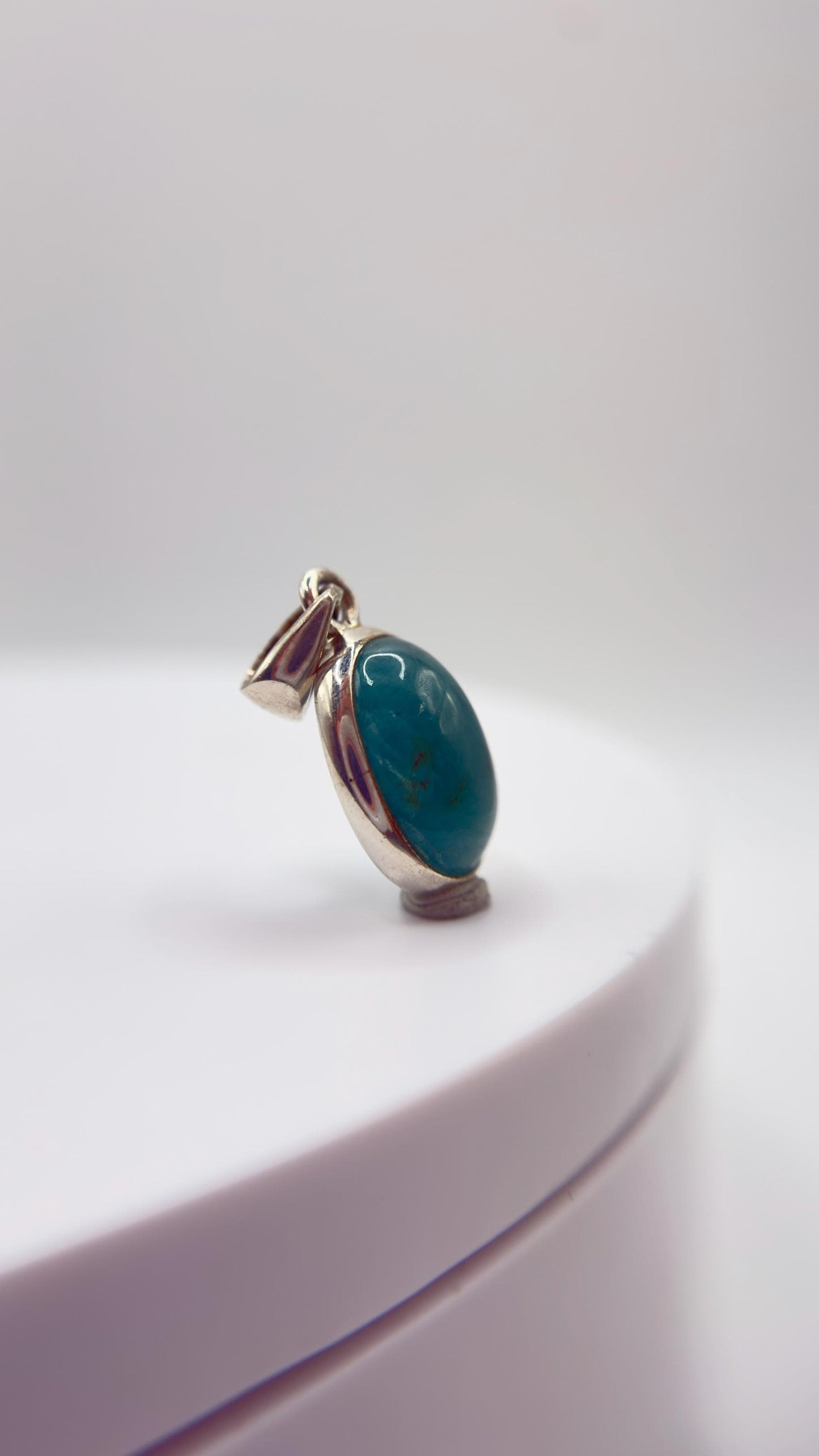 Grandidierite Pendant Blue Green Cabochon Gemstone Silver Necklace Natural Crystal Jewelry Gift
