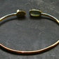 Moldavite & Libyan Tektite Gold Plated Silver Twister Bracelet- Size Adjustable - 5.11 Grams