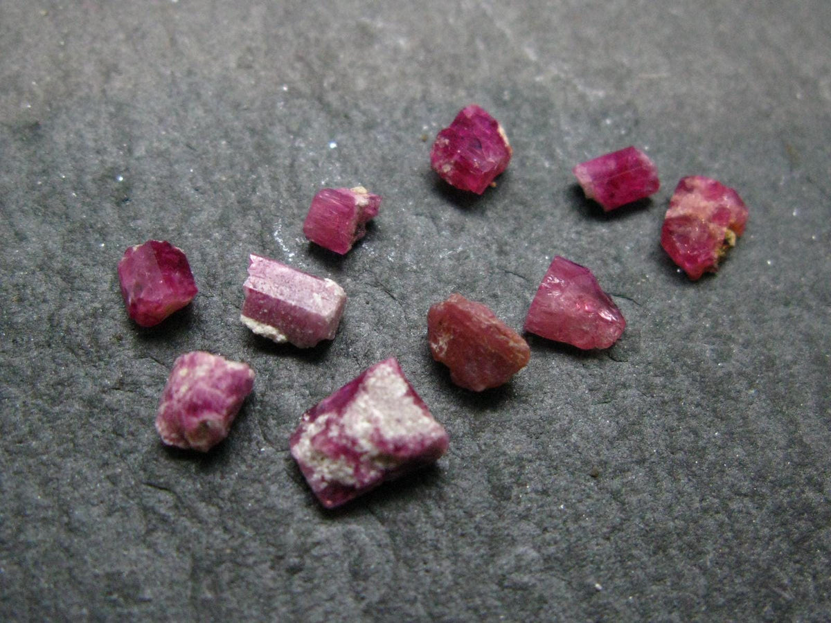 Nice Lot of 10 Bixbite Red Emerald Beryl Crystals From Utah USA - 3.66 Carats