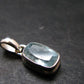 Stunning Genuine Faceted Aquamarine Gem Sterling Silver Pendant From Brazil - 0.7"