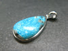 Amazing Intense Blue Genuine Turquoise 925 Silver Pendant - 1.3" - 4.23 Grams