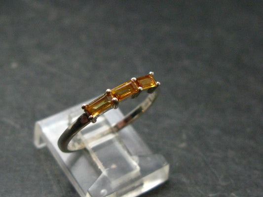 Citrine Sterling Silver Ring - Size 8 - 1.34 Grams