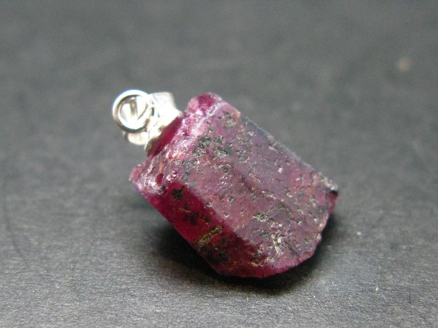 Ruby CrystalSilver Pendant from Winza Tanzania - 0.7" - 2.26 Grams