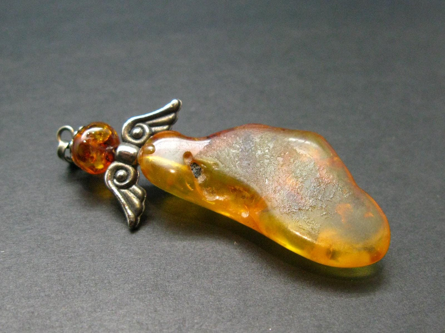 Baltic Amber 925 Silver Pendant - 2.3" - 4.51 Grams