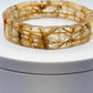 Golden Rutilated Quartz Tile Bracelet – Natural Gemstone Stretch Jewelry