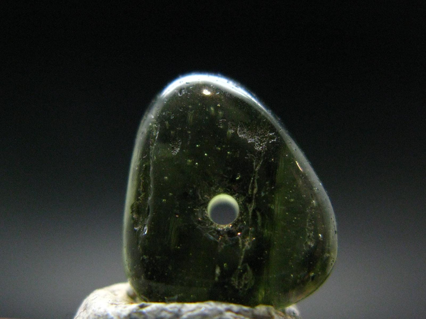 Moldavite Tektite Tumbled Bead from Czech Republic - 12 mm - 5.30 Carats