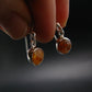 Spessartine Garnet Silver Earrings From Tanzania - 0.9" - 2.21 Grams