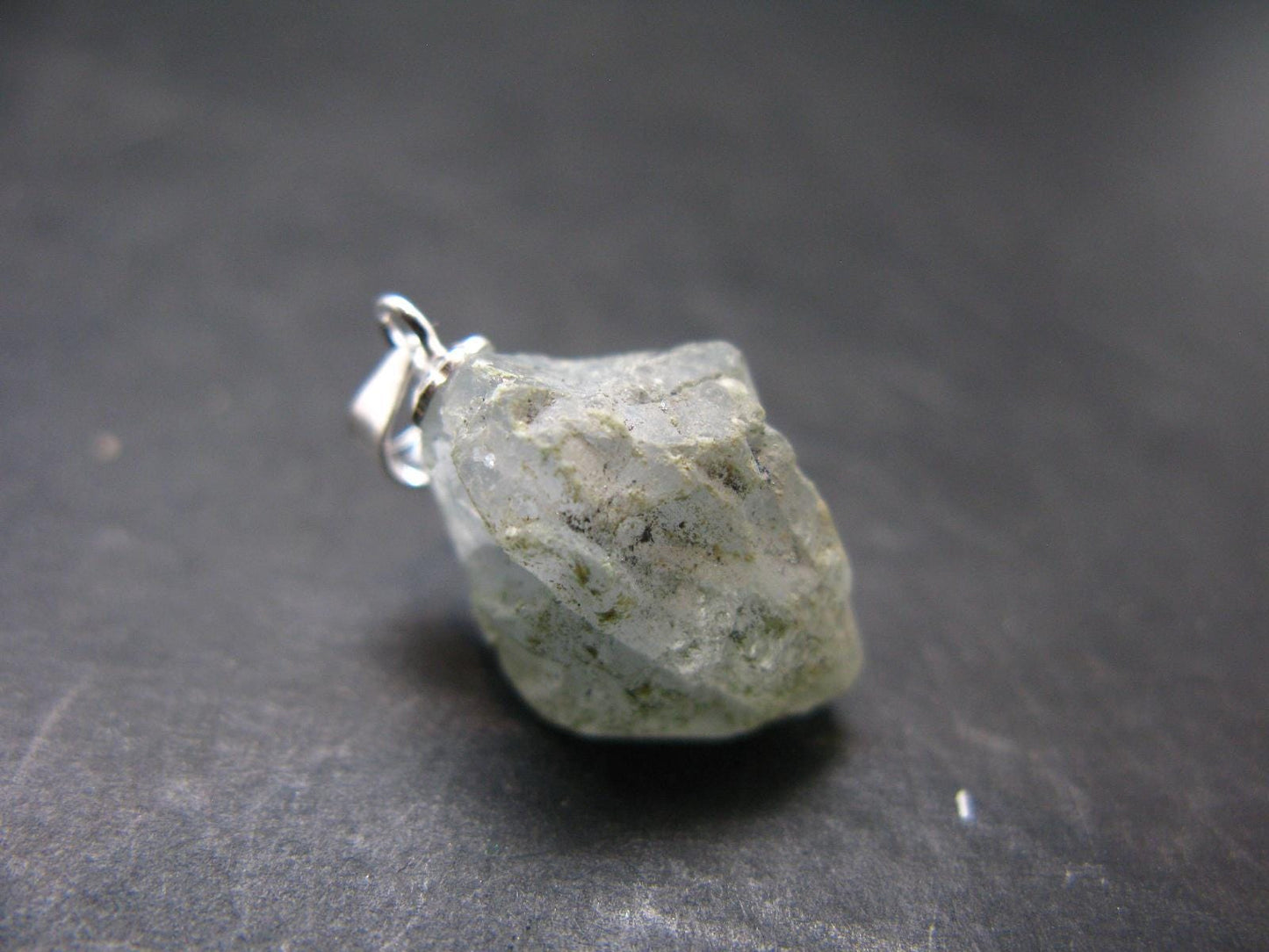 Natural Blue Celestite Celestine 925 Silver Pendant from Madagascar - 0.9" - 3.88 Grams