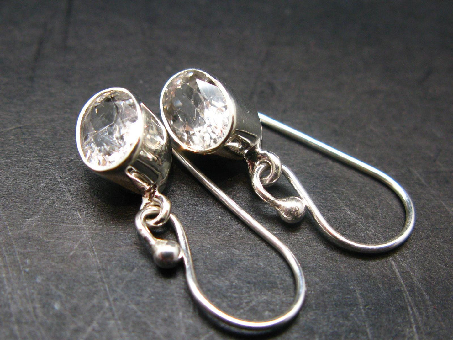 Phenakite Phenacite Silver Earrings From Russia - 2.31 Grams