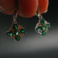 Gem Emerald Faceted Silver Earrings From Colombia - 2.59 Grams Total