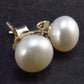 The Most Classic Earring Styles!! Natural 8mm Round Freshwater Cultured Pearls 925 Silver Stud Earrings - 0.7"