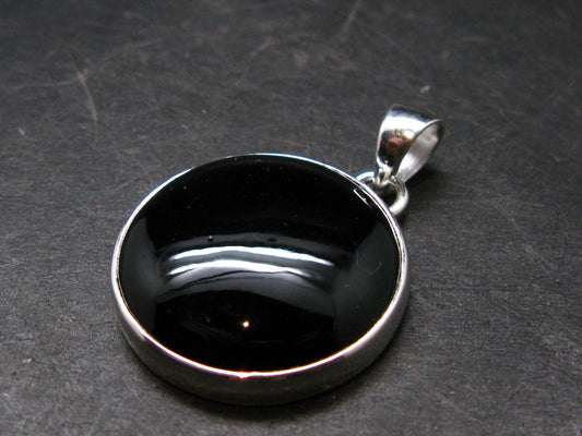 Black Onyx Silver Plated Pendant From Brazil - 6.88 Grams
