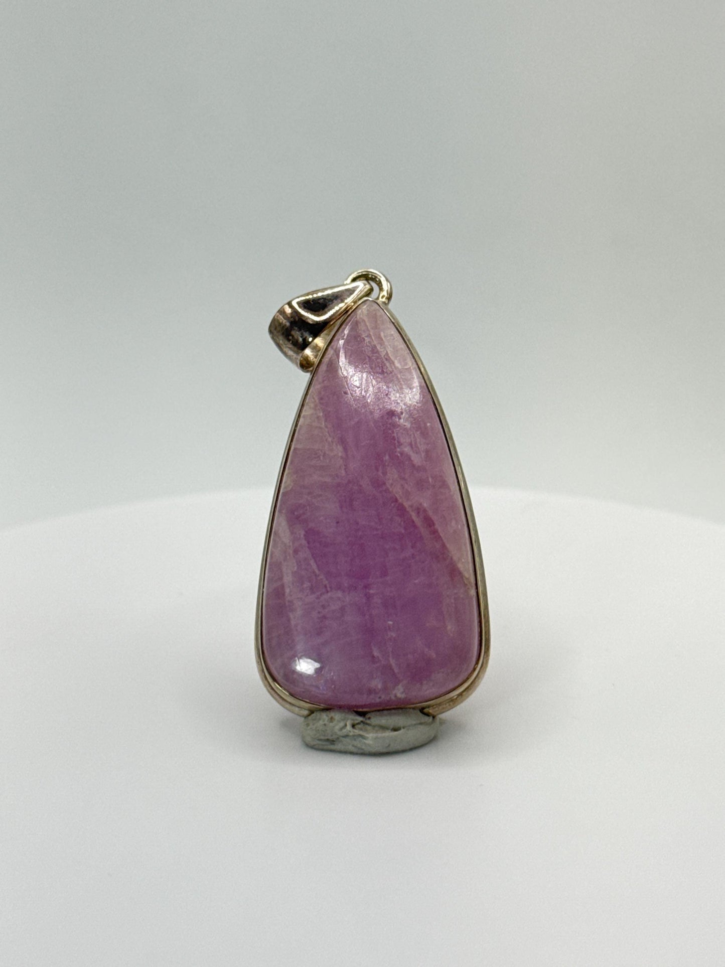 Natural Kunzite Pendant | Sterling Silver Jewelry | Light Purple Crystal | Heart Chakra Stone | Calming Gemstone