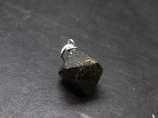 Magnetite Crystal Silver Pendant From Bolivia - 0.8" - 3.20 Grams