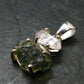 Moldavite & Herkimer Diamond Silver Pendant - 0.9" - 2.11 Grams