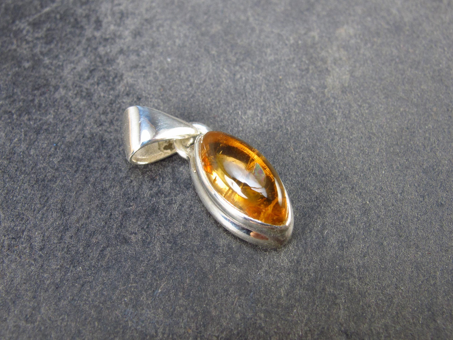 Imperial Topaz Crystal Silver Pendant from Brazil - 0.8" - 2.54 Grams