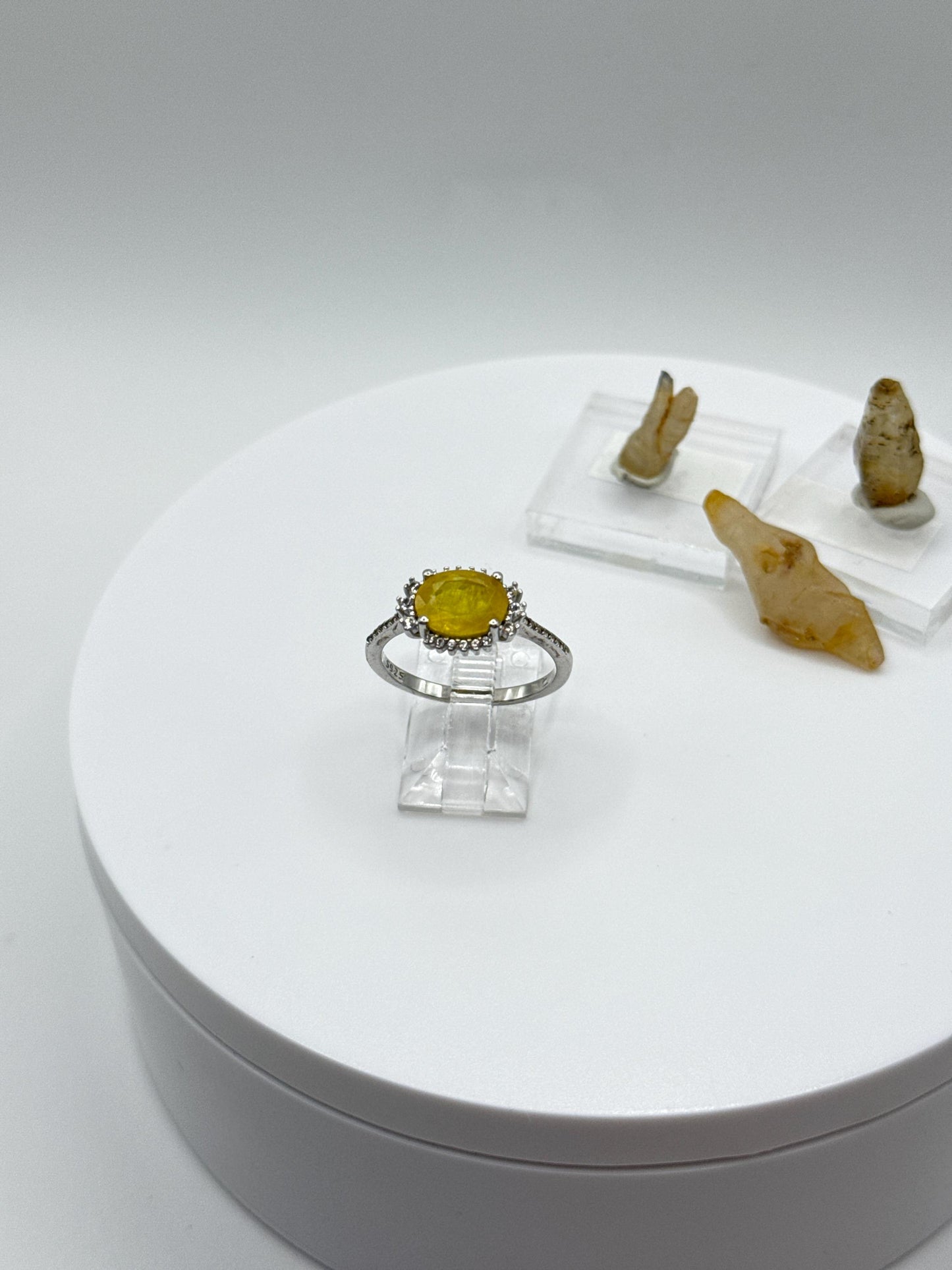 Sterling Silver Yellow Sapphire Ring | September Birthstone, Size 8
