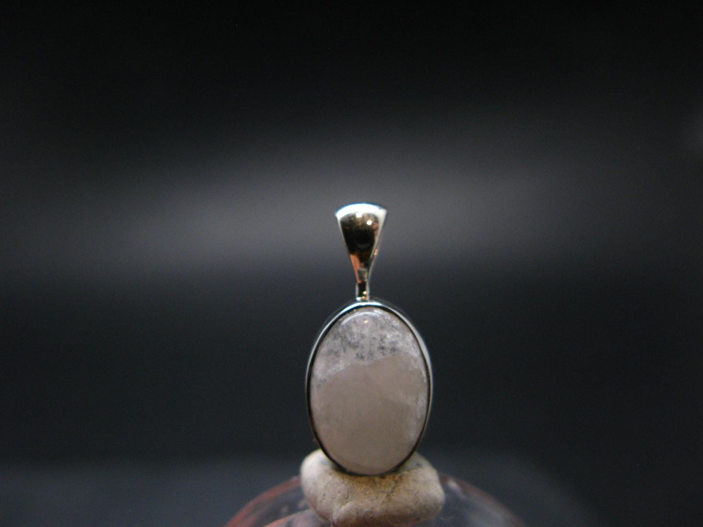 Raw Rare Natrolite Crystal Silver Pendant From Russia - 0.7" - 1.42 Grams