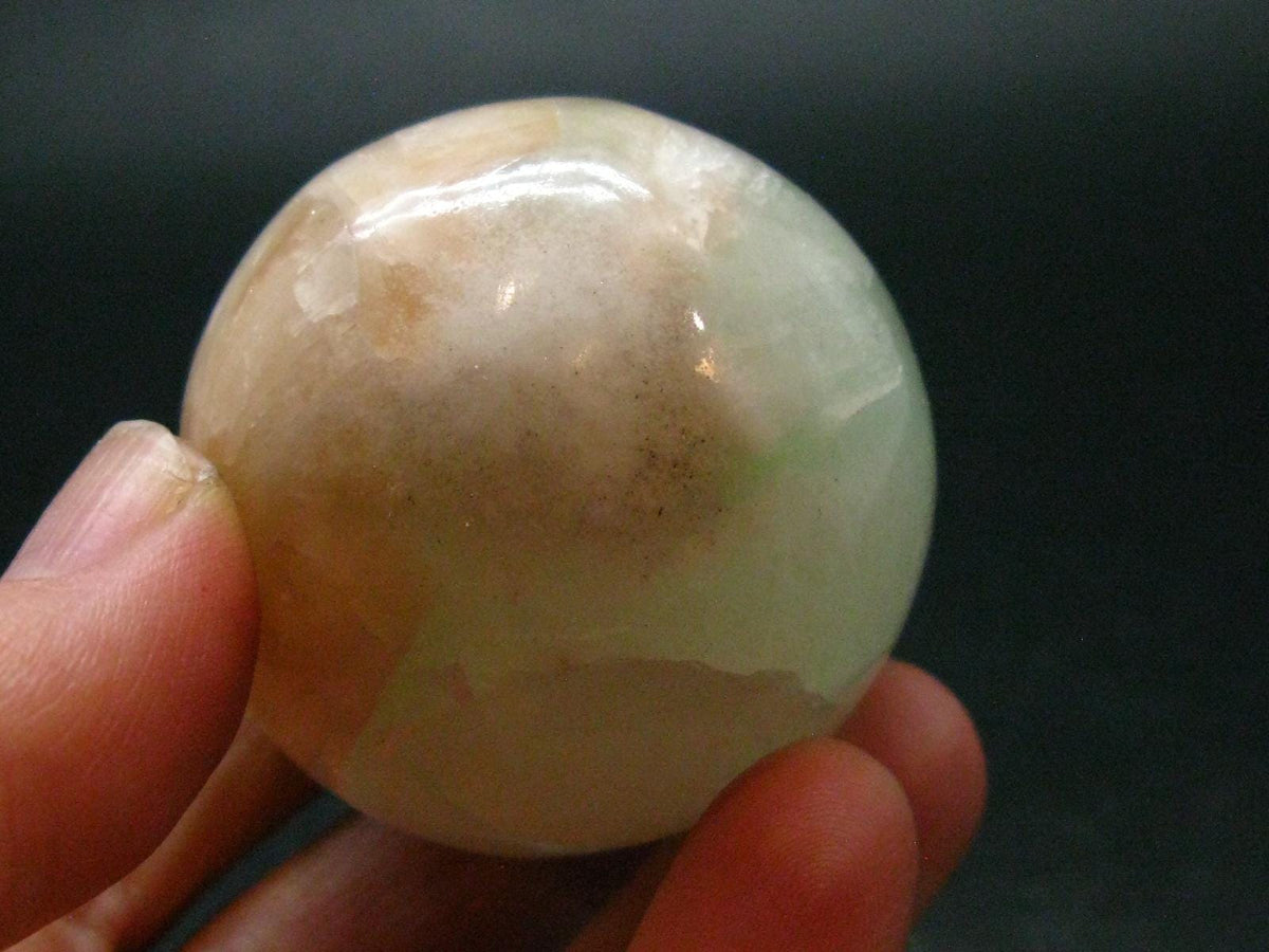 Green Apophylite & Stilbite Sphere From India - 1.6" - 84.54 Grams