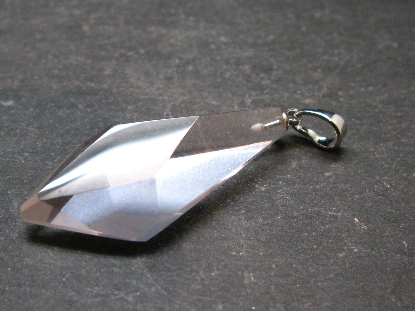 Symbol of Love and Beauty!! Natural Rose Quartz Pendant In 925 Silver From Brazil - 1.7" - 5.14 Grams