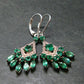 Gem Emerald Faceted Silver Earrings From Colombia - 4.77 Grams Total