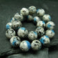 K2 Azurite in Granite Genuine Bracelet ~ 7 Inches ~ 8mm Round Beads