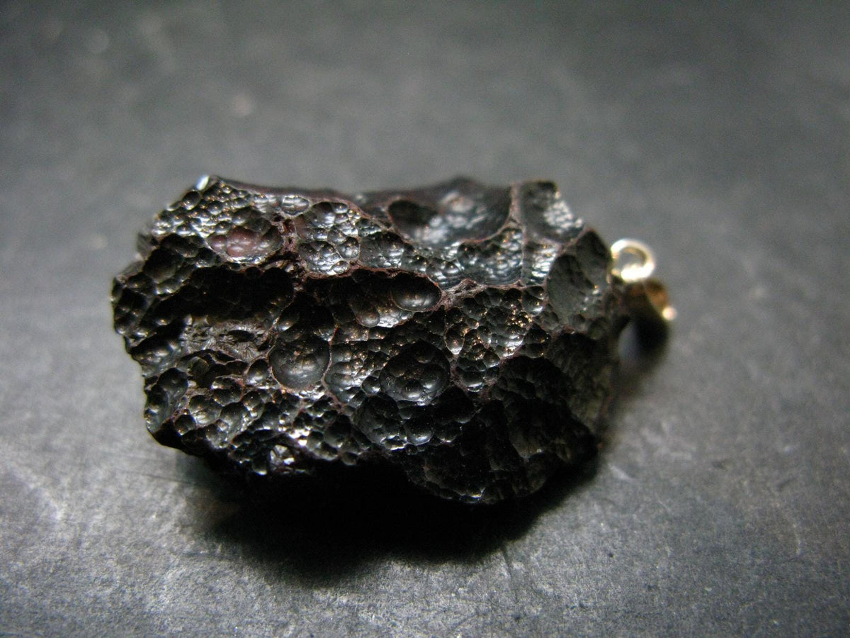 Bubble Hematite Silver Pendant from Morocco - 1.5" - 13.25 Grams