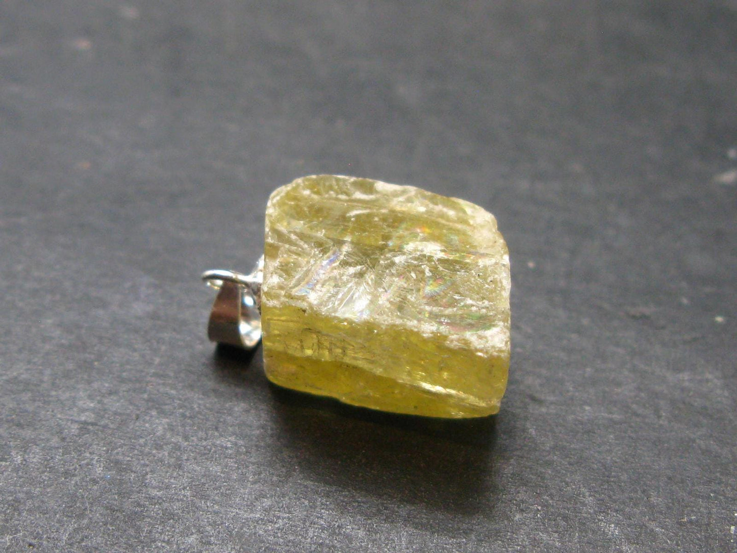 Barite Crystal Silver Pendant From USA - 0.8" - 5.7 Grams
