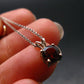 Red Garnet Almandine Gem Silver Pendant with Chain From India - 18" - 3.82 Grams