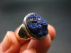 Deep Blue Evening Sky above Desert!! Saturated Royal Blue Rough Azurite Sterling Silver Ring - Size 8.5