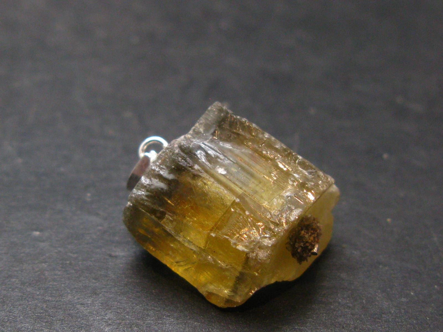 Barite Crystal Silver Pendant From USA - 0.8" - 6.60 Grams