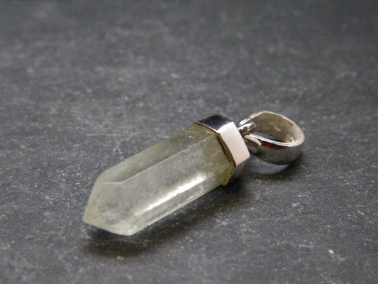 Gem Libyan Desert Glass Tektite Pendant Sterling Silver from Libya - 1.2" - 2.38 Grams