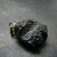 Tibetan Black Tektite Silver Pendant From Tibet - 1.1" - 4.35 Grams