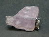 Gem Kunzite Spodumene Pendant in SS From Afghanistan - 1.3" - 4.39 Grams