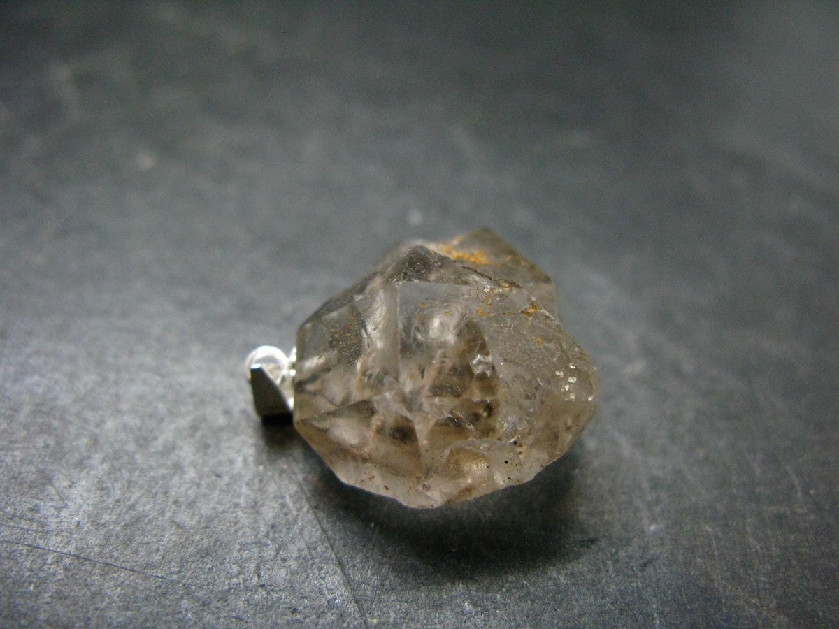 Large DT Elestial Quartz Crystal Silver Pendant From Brazil - 1.0" - 5.61 Grams